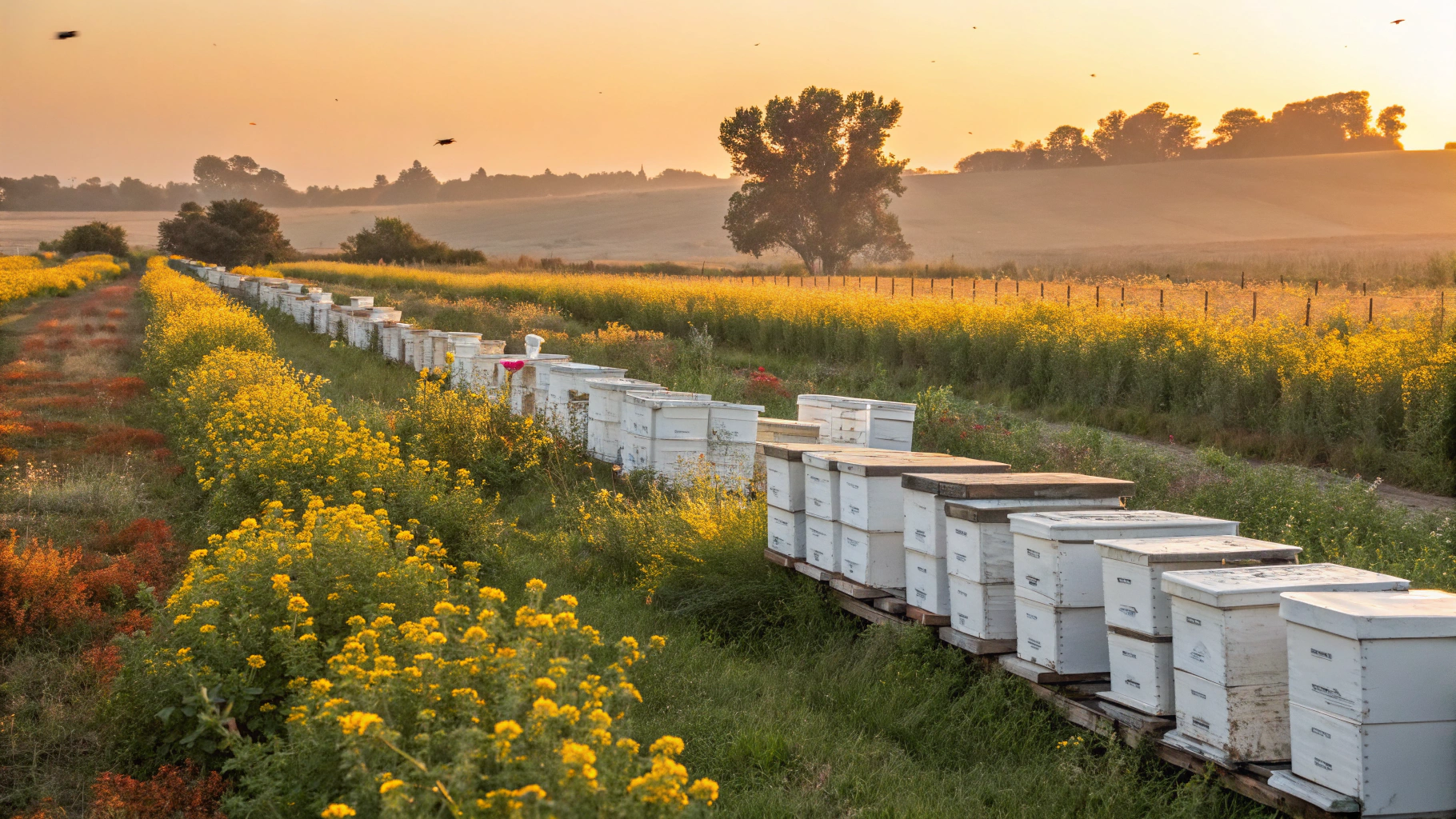 Bienen auf Naturwaben im bayerischen Bienenstand