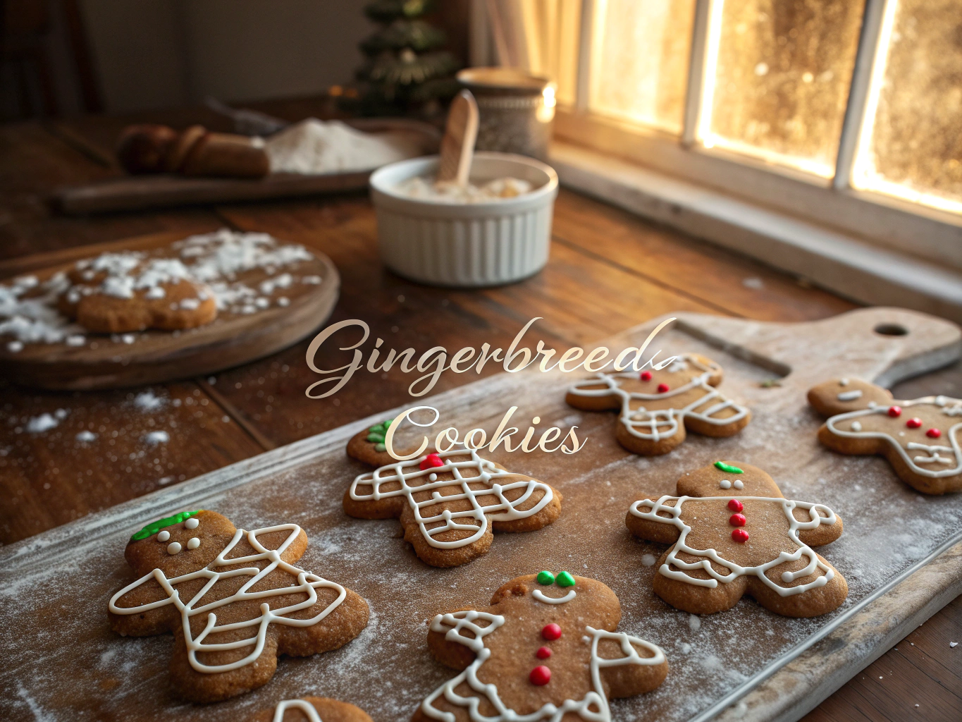 Frisch gebackene Honig-Lebkuchen mit Mandeln verziert